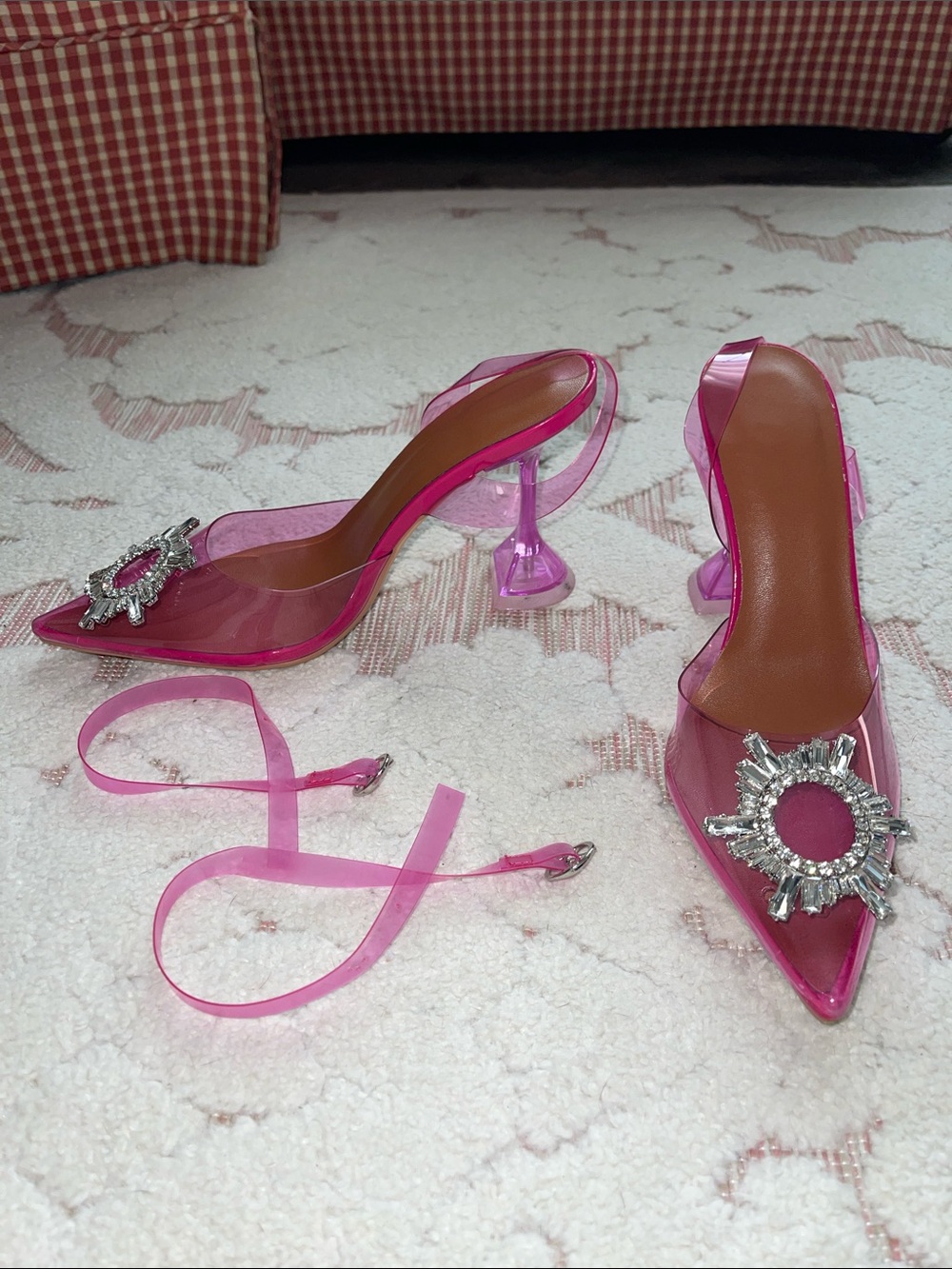 Pink Crystal-Embellished Women's Heels